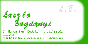 laszlo bogdanyi business card